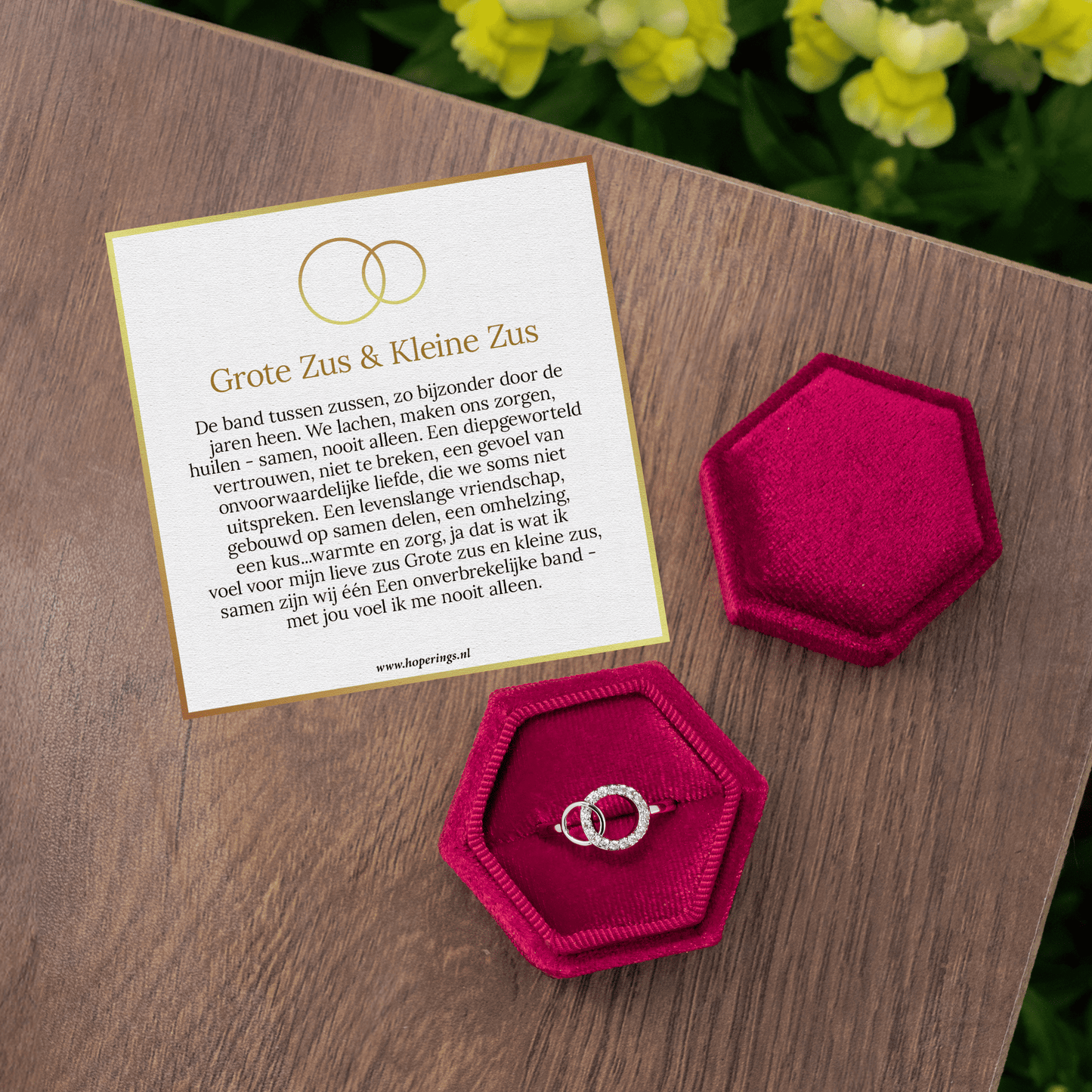 "Aan Mijn Zus - Voor Altijd Verbonden" Ring